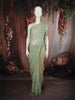 Sage Green Sequins and Beads Embroidered Design Pure Organza Designer Saree
