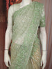 Sage Green Sequins and Beads Embroidered Design Pure Organza Designer Saree