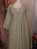 Sage Green Stone Embellished Design Tissue Silk Straight Cut Salwar Suit with Dupatta