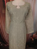 Sage Green Stone Embellished Design Tissue Silk Straight Cut Salwar Suit with Dupatta