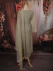 Sage Green Stone Embellished Design Tissue Silk Straight Cut Salwar Suit with Dupatta