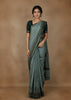 Sage Green Striped Tussar Silk Saree
