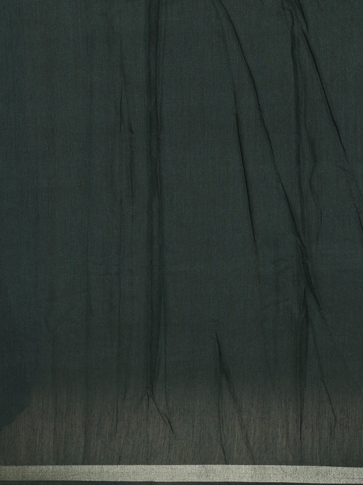 Sage Green Striped Tussar Silk Saree - Diadem