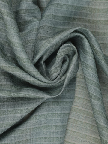 Sage Green Striped Tussar Silk Saree - Diadem