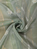 Sage Green Striped Zari Woven Design Tissue Organza Saree