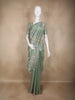 Sage Green Striped Zari Woven Design Tissue Organza Saree
