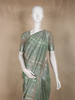 Sage Green Striped Zari Woven Design Tissue Organza Saree