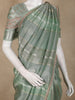 Sage Green Striped Zari Woven Design Tissue Organza Saree