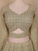 Sage Green and Peach Ombre Sequins Embroidered Design Net Lehenga with Dupatta