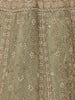 Sage Green and Peach Ombre Sequins Embroidered Design Net Lehenga with Dupatta