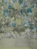 Sage Mint Green Floral Printed Design Linen Cotton Casual Wear Saree