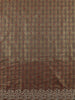 Sage Olive Green Geometric Zari Woven Design Tissue Silk Saree with Scalloped Border