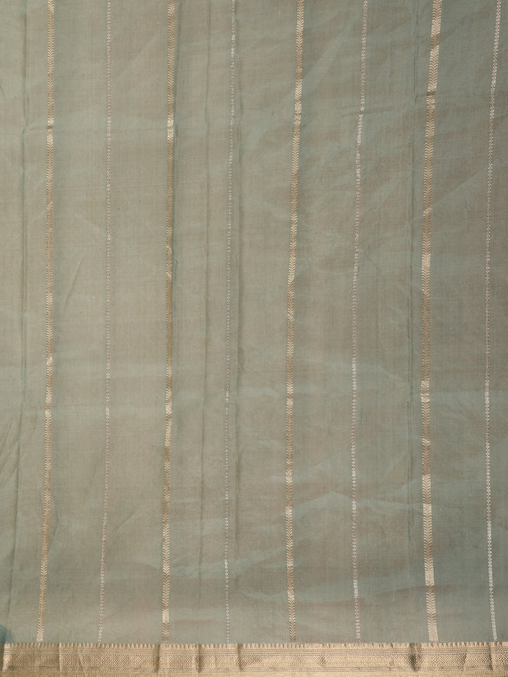 Sage Green Butta weave Organza Saree - Diadem