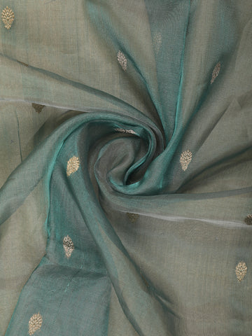 Sage Green Butta weave Organza Saree - Diadem