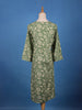 Sage Green Floral Design Printed Cotton Kurti - Diadem