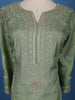 Sage Green Floral Embroidery Raw Silk Salwar Suit - Diadem