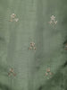 Sage Green Floral Embroidery Raw Silk Salwar Suit - Diadem