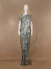 Sage Green Floral Printed Semi Tussar Silk Saree - Diadem