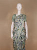 Sage Green Floral Printed Semi Tussar Silk Saree - Diadem