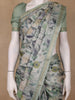 Sage Green Floral Printed Semi Tussar Silk Saree - Diadem