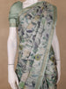 Sage Green Floral Printed Semi Tussar Silk Saree - Diadem