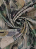 Sage Green Floral Printed Semi Tussar Silk Saree - Diadem