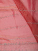 Salmon Pink Abstract Stone Embellished Design Crushed Fancy Saree with Designer Border
