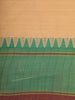 Sandal solid Design Cotton Saree with Green Temple Border