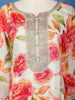 Off White Floral Printed Georgette Palazzo Salwar Suit - Diadem