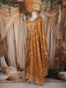 Sandal Floral Woven Design Silk Gown with Dupatta