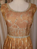 Sandal Floral Woven Design Silk Gown with Dupatta