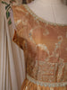 Sandal Floral Woven Design Silk Gown with Dupatta