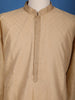 Sandal Beige Small Flower Designs Silk Kurta Set With Pant - Diadem