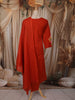 Scarlet Red Floral Thread Embroidered Design Cotton Straight Cut Salwar Suit with Dupatta