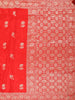 Scarlet Red Floral Zari Woven Banarasi Silk Saree with Designer Border