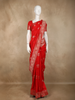Scarlet Red Floral Zari Woven Banarasi Silk Saree with Designer Border