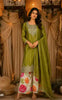 Olive Green Floral Embroidered Design Chiffon Palazzo Suit