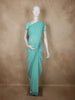 Sea Blue Stone Embellished Design Chiffon Fancy Saree with Designer Border