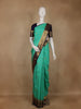 Sea Green Butta Woven Pure Kanchipuram Silk Saree With Navy Blue Zari Border
