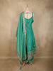 Sea Green Butta Zari Woven Design Tissue Silk Palazzo Suit
