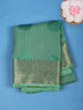 Sea Green Checked Mysore Silk Saree With Zari Floral Border And Circle Motifs