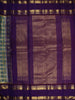 Sea Green Checked Zari Woven Design Pure Kanchipuram Silk Saree with Contrast Double Zari Border