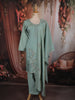 Sea Green Floral Beads Embroidered Design Tissue Silk Salwar Suit with Dupatta
