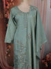 Sea Green Floral Beads Embroidered Design Tissue Silk Salwar Suit with Dupatta