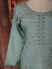 Sea Green Floral Beads Embroidered Design Tissue Silk Salwar Suit with Dupatta