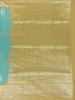 Sea Green Floral Butta Design Semi Tussar Saree with Contrast Zari Border