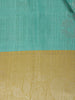 Sea Green Floral Butta Design Semi Tussar Saree with Contrast Zari Border