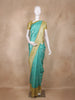 Sea Green Floral Butta Design Semi Tussar Saree with Contrast Zari Border