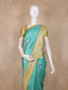 Sea Green Floral Butta Design Semi Tussar Saree with Contrast Zari Border