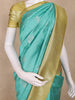 Sea Green Floral Butta Design Semi Tussar Saree with Contrast Zari Border